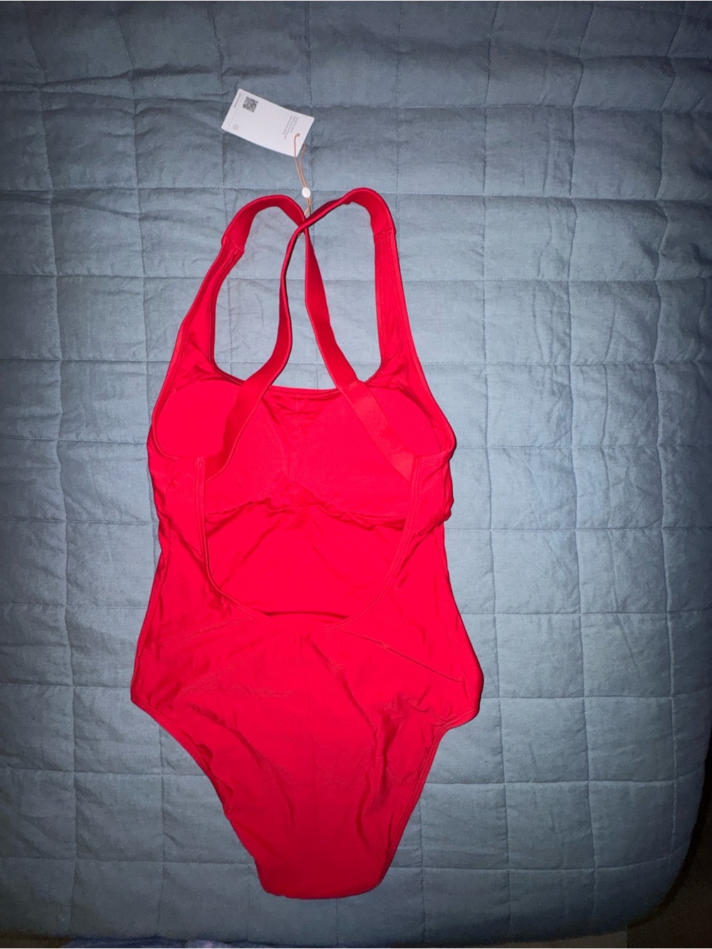 New Quince Italian Cami One-Piece Swimsuit – Red, Size Large - Picture 5 of 6